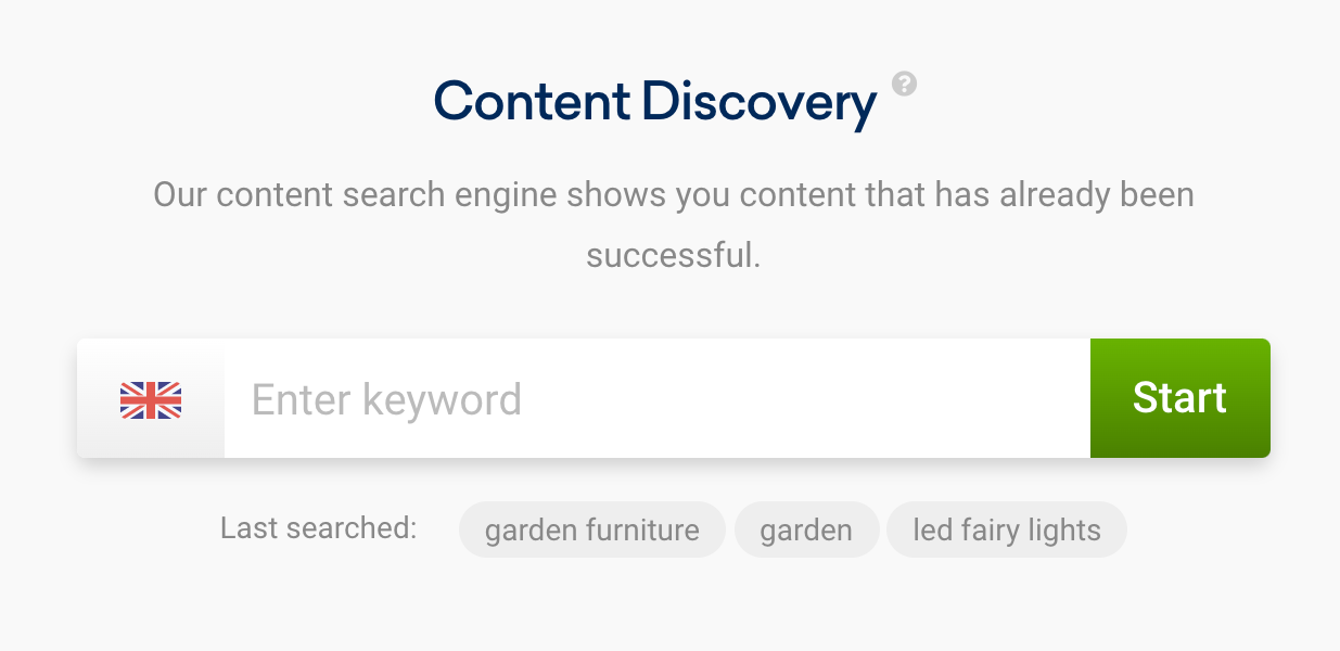 Another search field, this time for the SISTRIX Content Discovery.