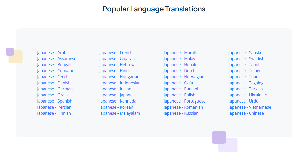 List of language options on "quillbot.com"